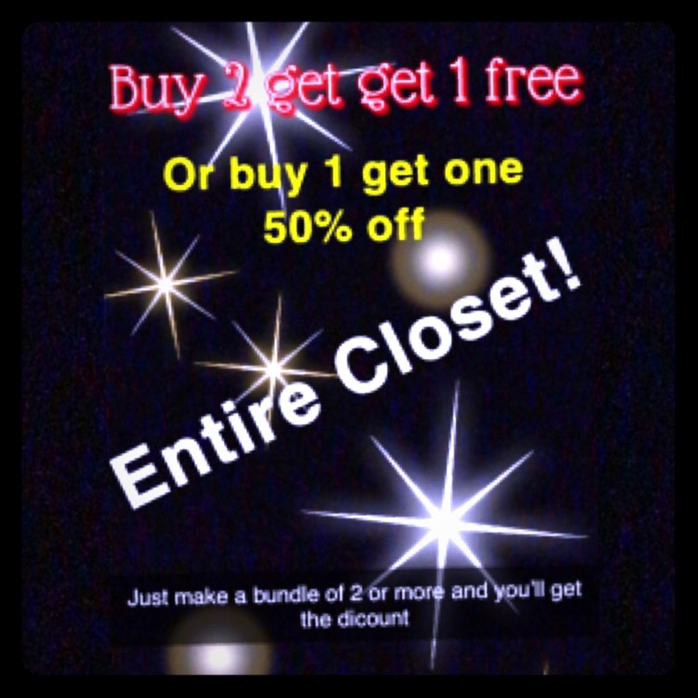 Buy 2 get 1 or buy 1 get 1 50% off!!!